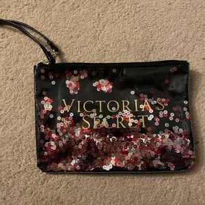 super cute sequence victoria’s secret make up bag